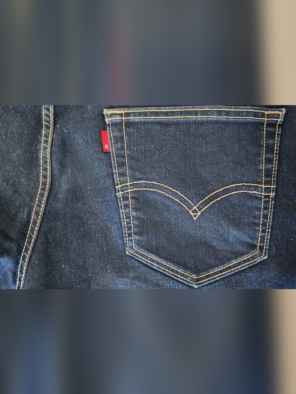 Levi's Indigo Skinny Jeans with Tan Stitching and Red Tab